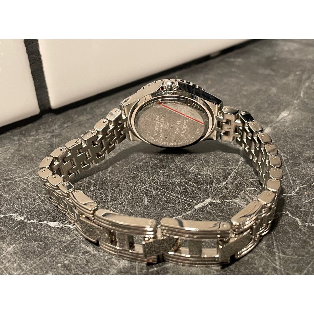 Beautiful Silver Tone Watch by Elgin - New Battery - Picture 4 of 8